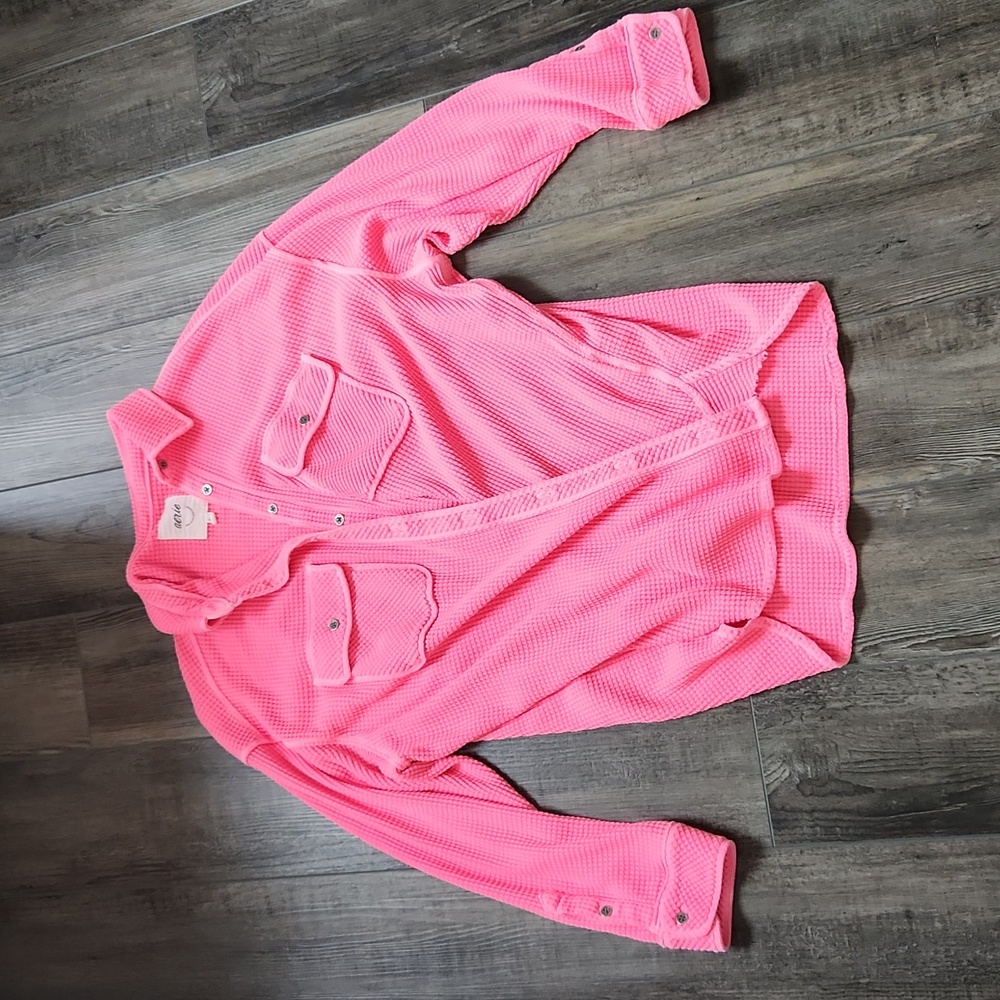 Aerie Pink Button-Up Top